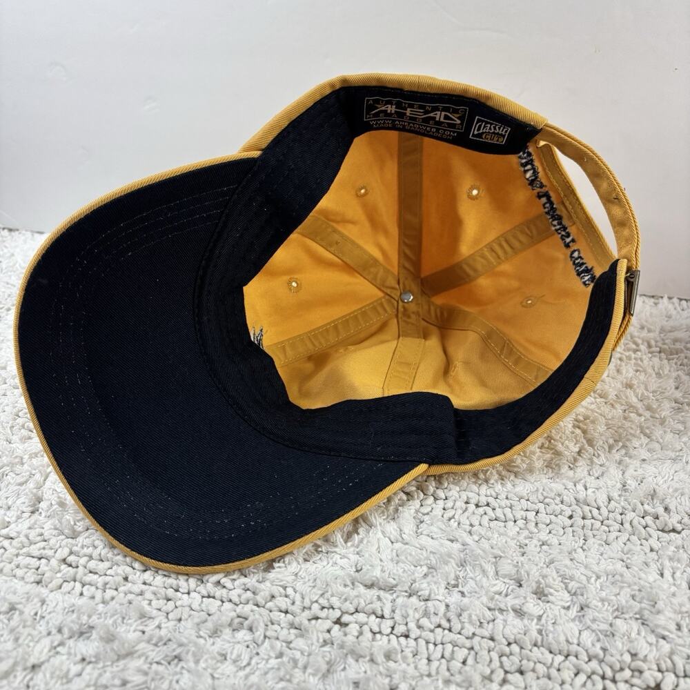 Vintage Ahead golf hat "World's Longest Course" yellow with blue logo, cotton - Picture 6 of 7